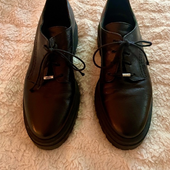 BA&SH Black Leather Camden Oxford Shoes Gorgeous! Excellent Condition! Size 38 - Picture 8 of 10